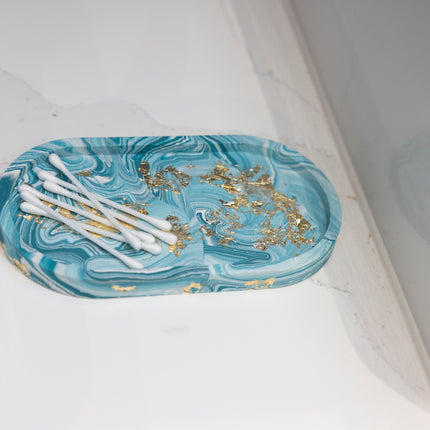 Jewellery Tray - Teal Marble