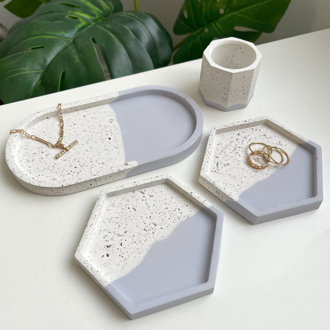 4 Piece Trinket Set - Lilac Split - Luxe Home Decor Ltd