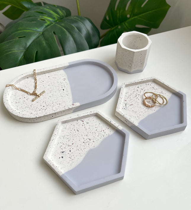 4 Piece Trinket Set - Lilac Split - Luxe Home Decor Ltd
