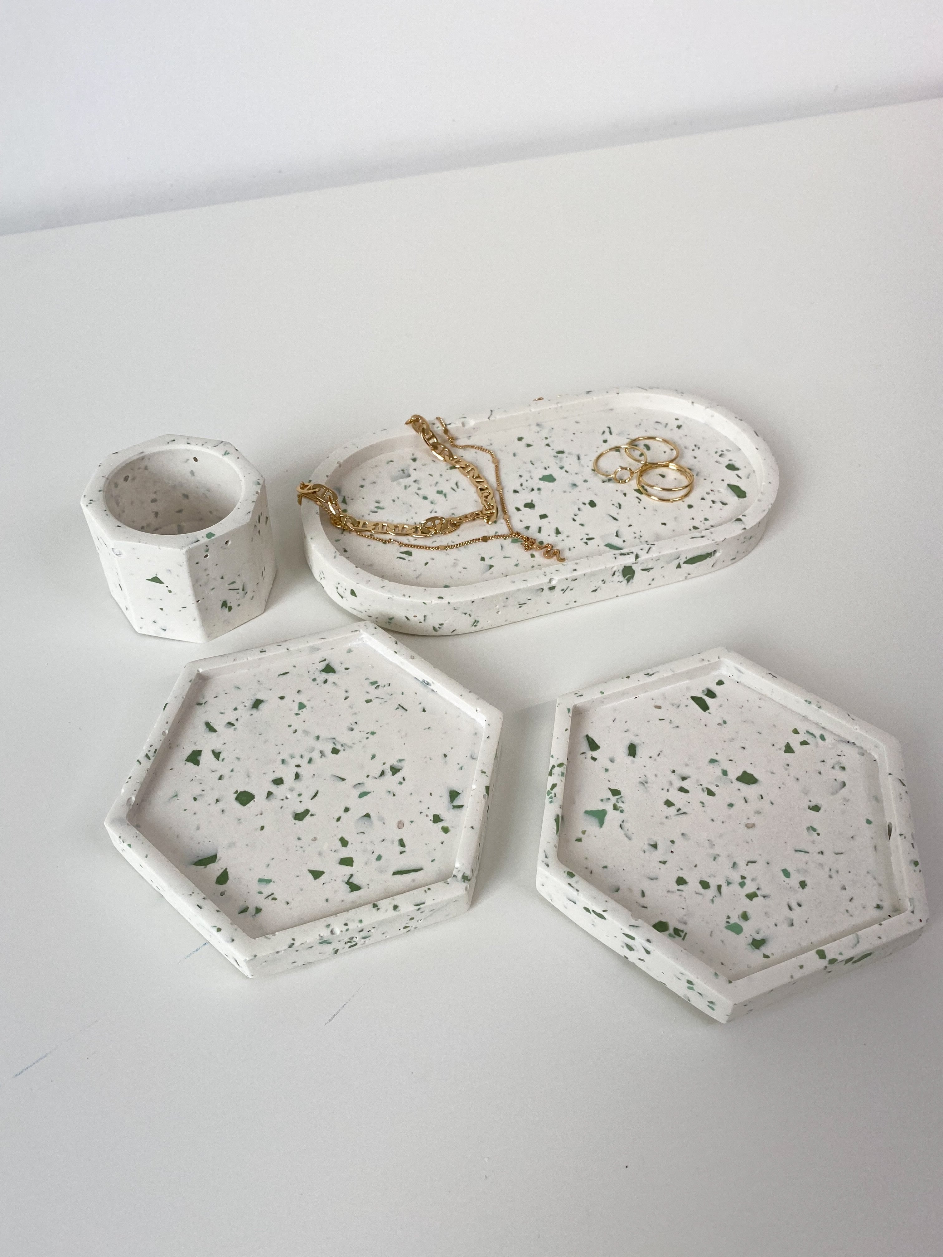 Trinkets Set 4 Piece Trinket Set - Terrazzo – Luxe Home Decor Ltd