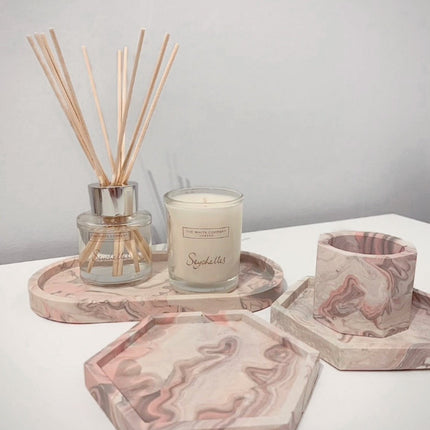 Pink & Grey Marble Set - Luxe Home Decor Ltd